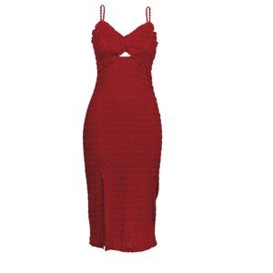 VIX by Paul Hermany Lora Midi Dress in Red NWT XS